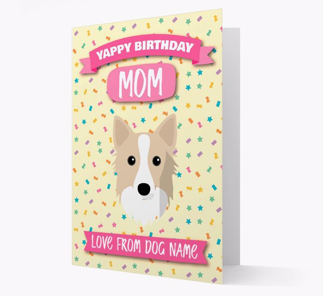 Personalized Card 'Yappy Birthday Mom' with {breedCommonName} Icon